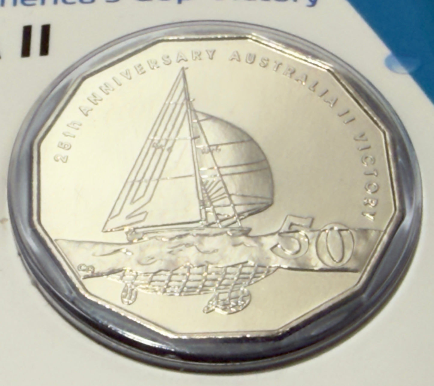 2008 50 Cent Coin Uncirculated 25th Anniversary Of America's Cup Victory