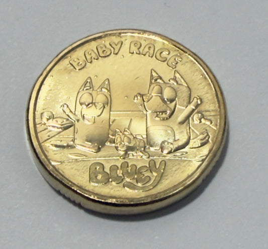 2026 $2 BLUEY Coin - BABY RACE - Uncirculated - comes in 2x2