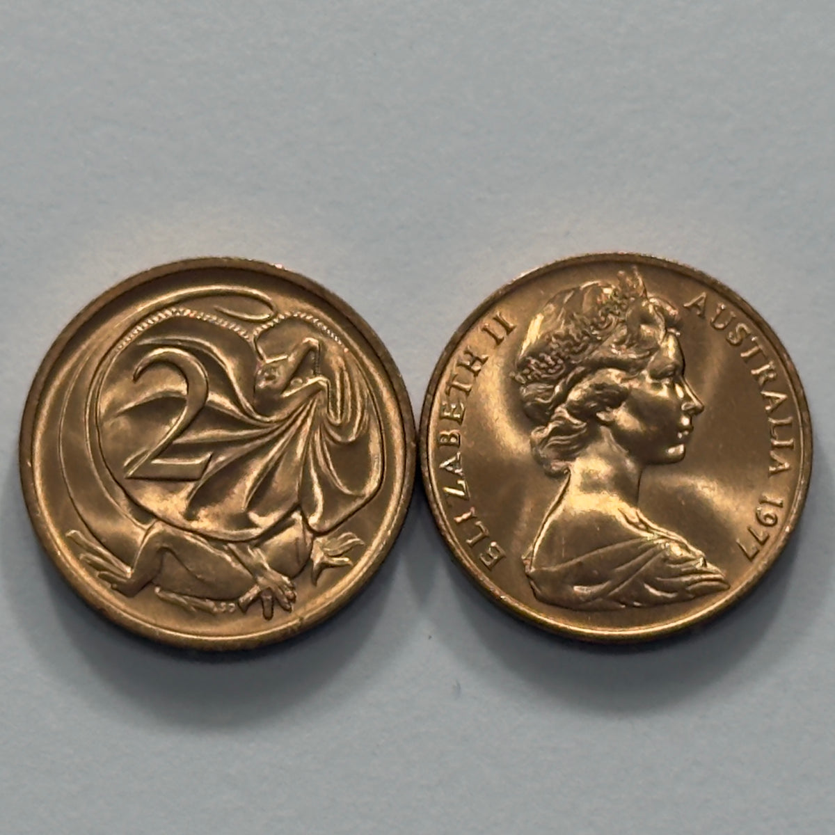 1977 2 Cent Coin - Uncirculated - Two Cent Coin - 2c - comes in 2x2