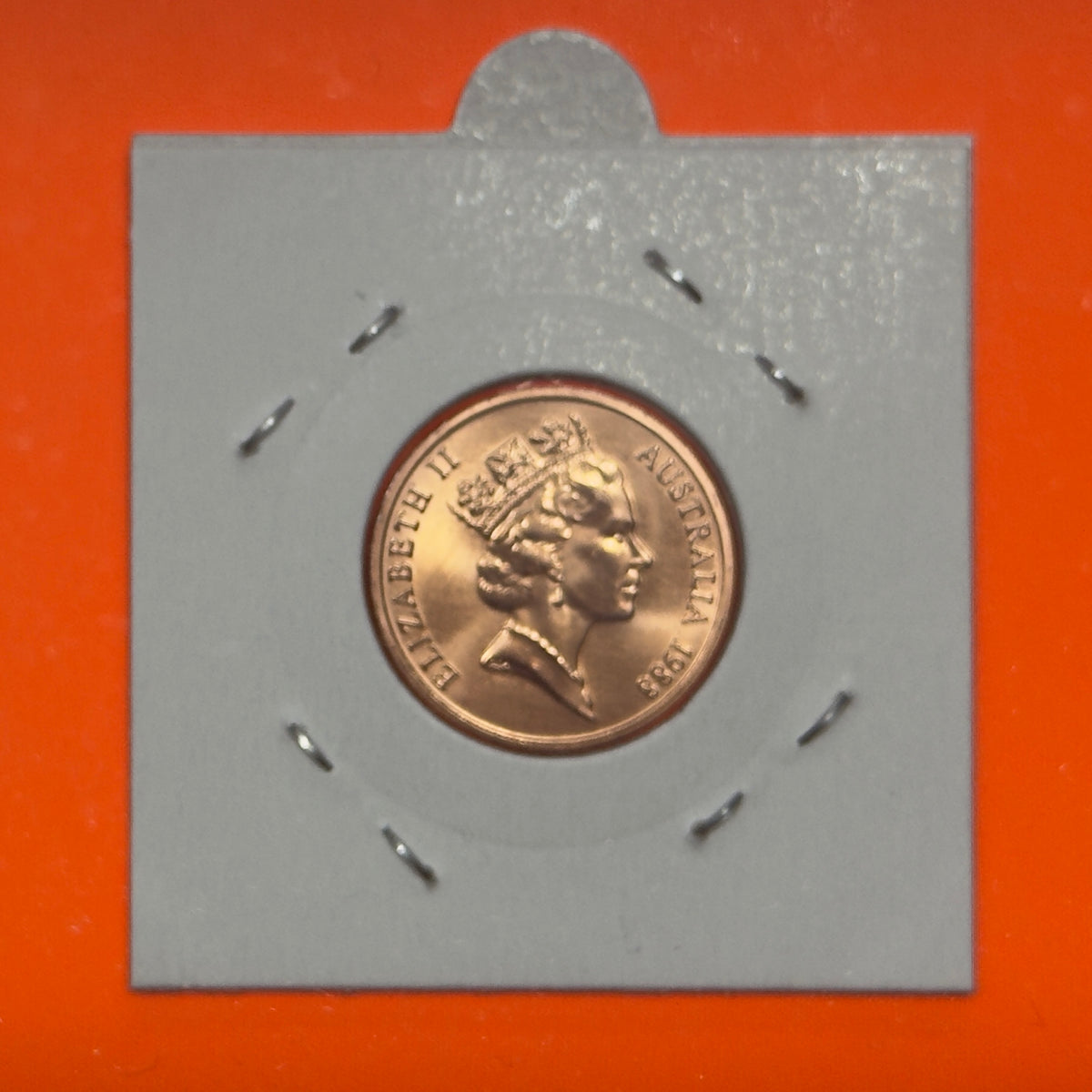 1988 2 Cent Coin - Uncirculated - Two Cent - ex Mint Set Coin - in 2x2