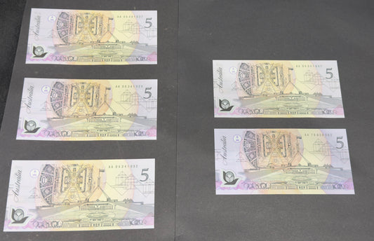 1992 $5 From First Polymer Run - Uncirculated R214 in Note Protector