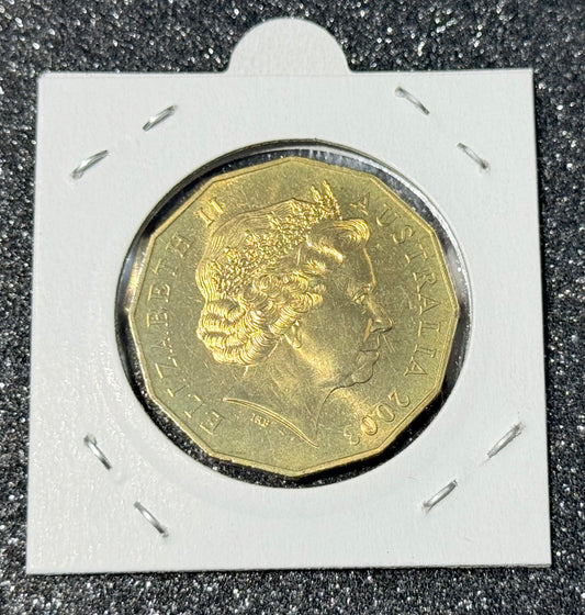 2003 50 Cent Coin - QEII Golden Jubilee - Uncirculated - comes in 2x2