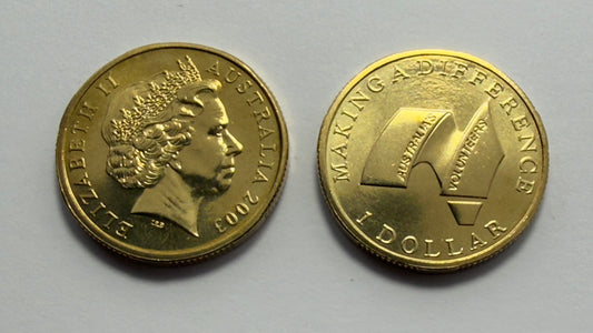 2003 $1 Coin - Australia's Volunteers - Uncirculated - ex mint set - in 2x2