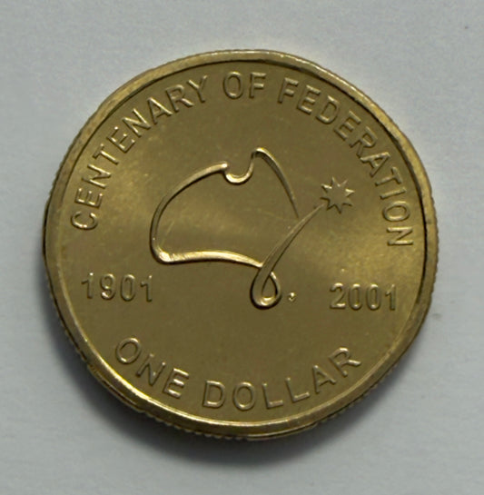 2001 $1 Centenary of Federation Coin - Choice Uncirculated - ex mint set -in 2x2