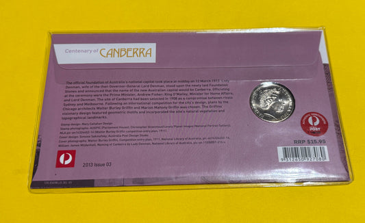 2013 Centenary of Canberra 20c PNC (issue 03) - New Age Numismatics