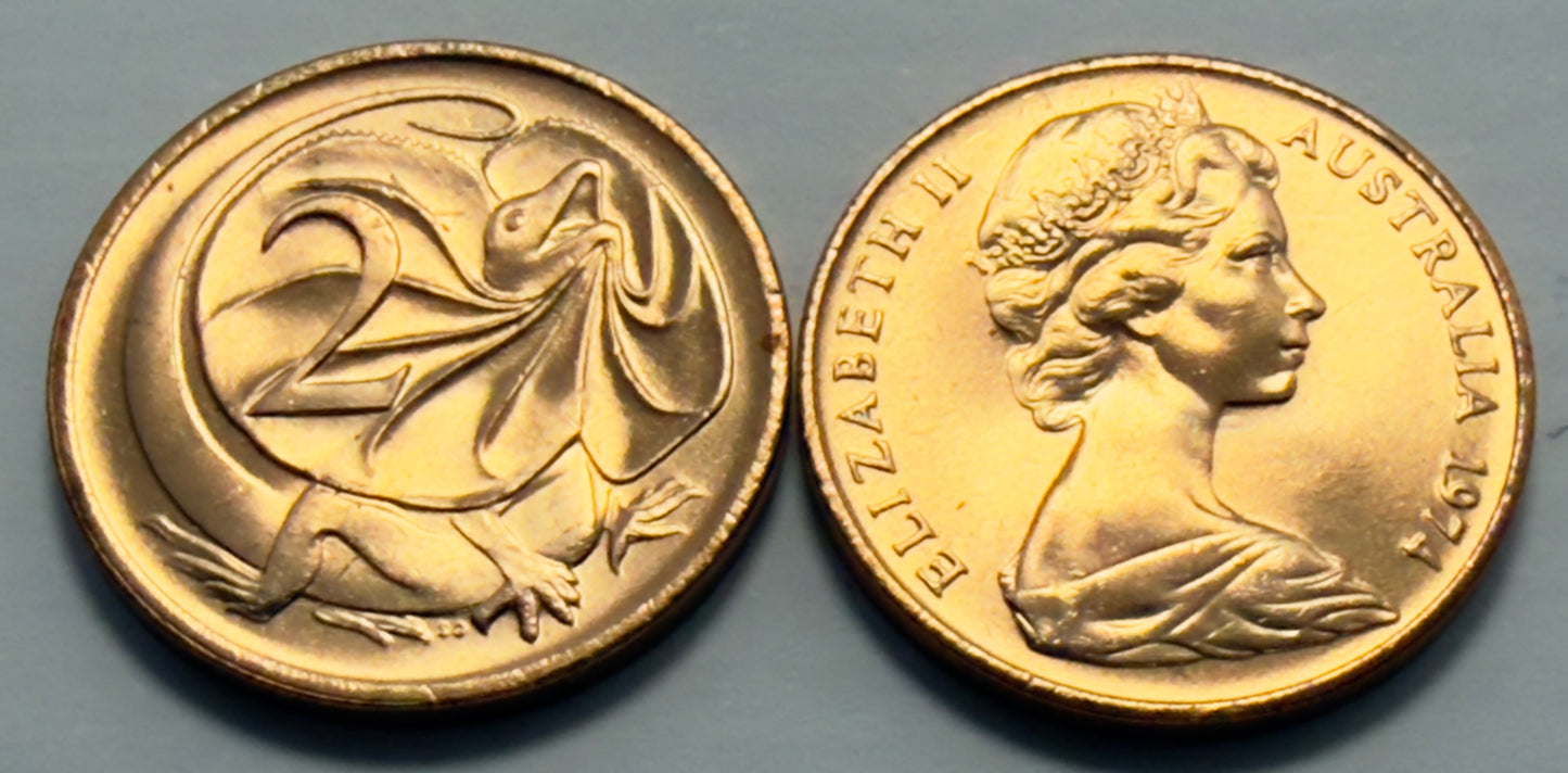 1974 2 Cent Coin - Uncirculated - Two Cent - 2c - comes in 2x2