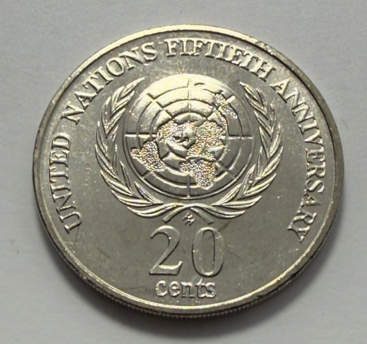 1995 20 Cent Coin - Uncirculated - United Nations Low 4.8 Million Minted