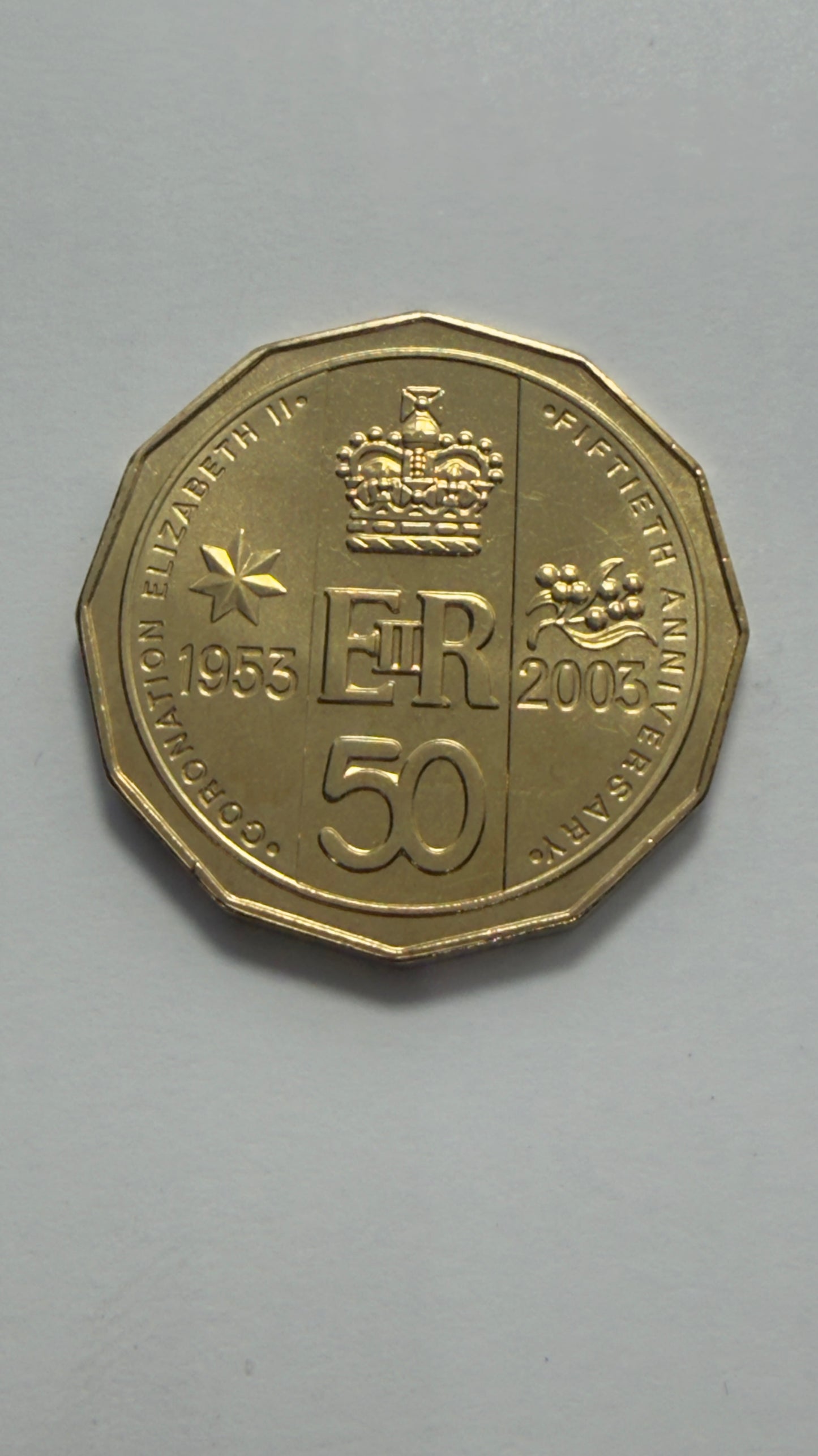 2003 50 Cent Coin - QEII Golden Jubilee - Uncirculated - comes in 2x2
