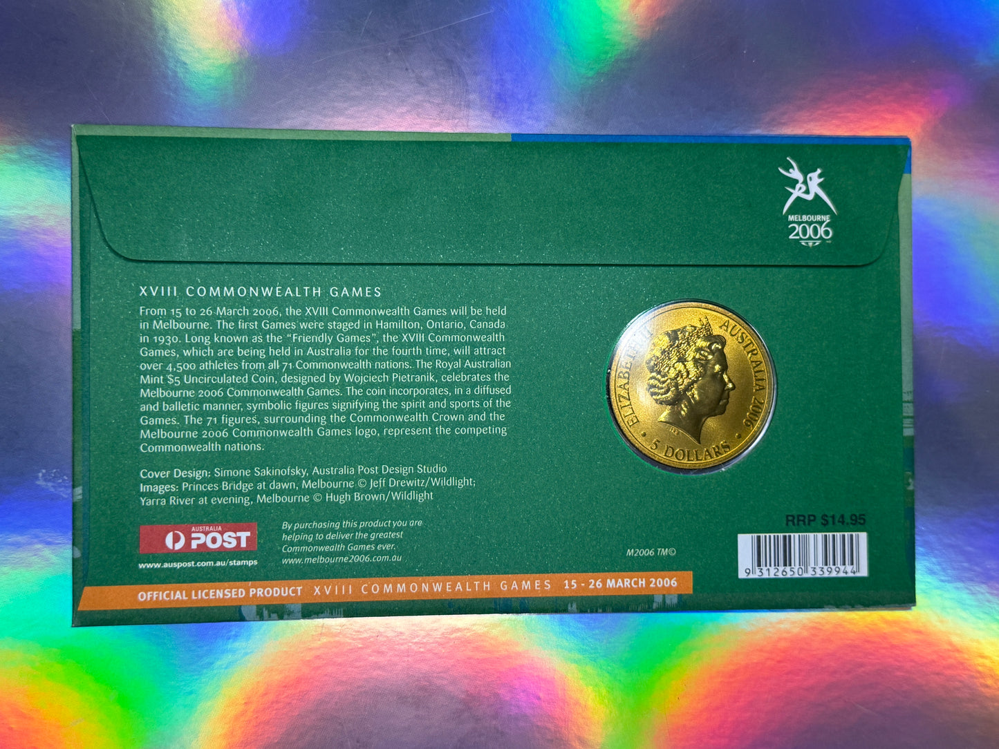 2006 Melbourne Commonwealth Games $5 Coin PNC - New Age Numismatics