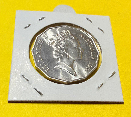 1986 50 Cent Coin - Choice Uncirculated - mint set ONLY coin - comes in 2x2