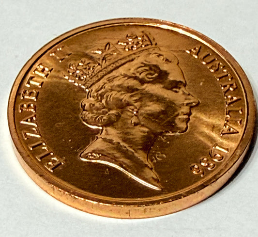1986 1 Cent Coin - Uncirculated - mint set ONLY coin - comes in 2x2
