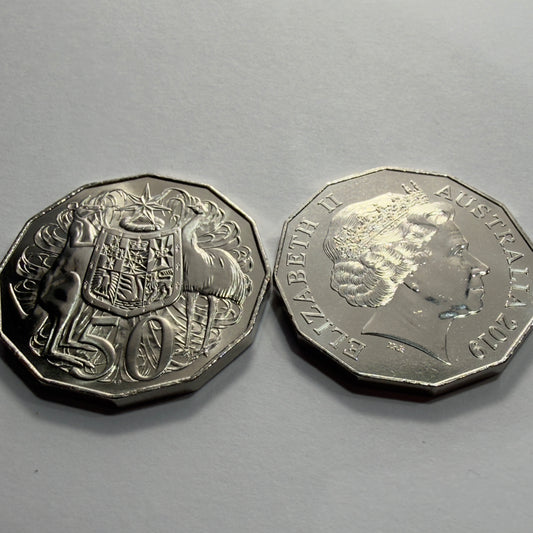 2019 50 Cent Coin - Choice Uncirculated - IRB Effigy - X Mint set - comes in 2x2