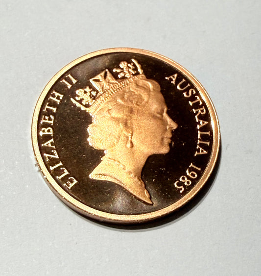 1985 1 Cent Proof Coin - One Cent Proof Coin - comes in 2x2