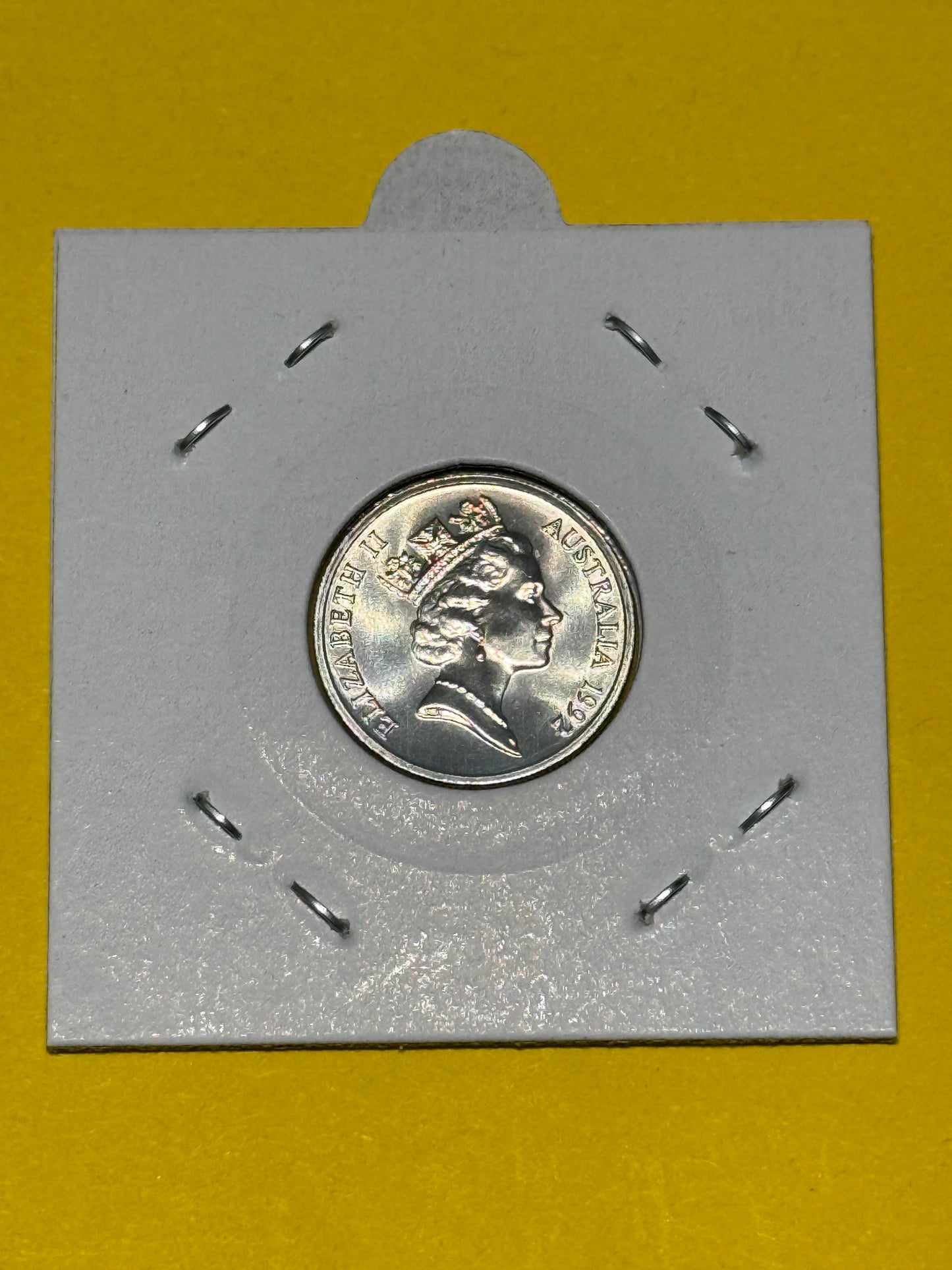 1992 5 Cent Coin - Uncirculated - ex MINT SET Coin - comes in 2x2 - New Age Numismatics