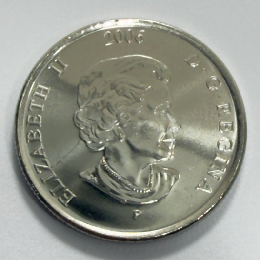 2006 Canadian Quarter 25 Cent - Breast Cancer Pink Ribbon - Uncirculated -in 2x2