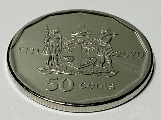 Fiji 50 Cent Coin - 2020 Coloured 50 Years of Independence - Uncirculated