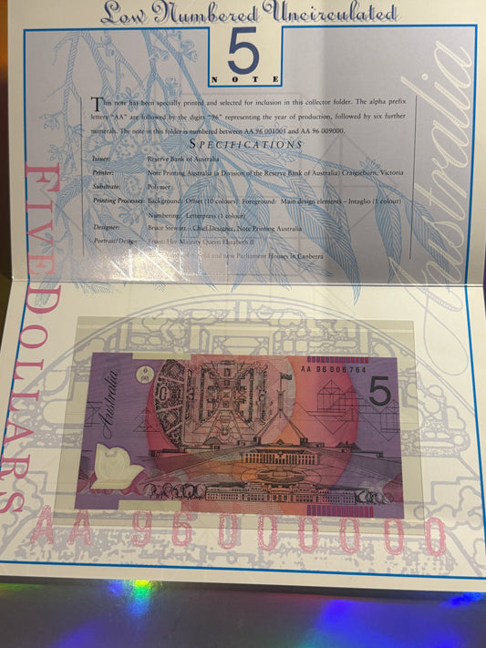 1996 Low Numbered DELUXE NPA Folders - $5-$10-$20 Matched Serials - New Age Numismatics