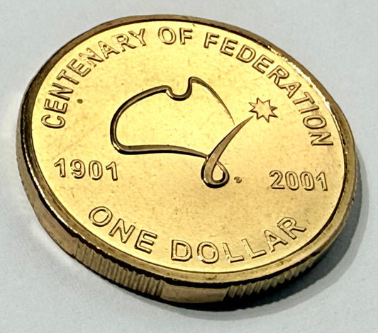 2001 $1 Centenary of Federation Coin - Choice Uncirculated - ex mint set -in 2x2