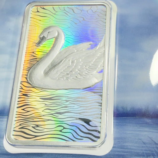 2026 Wings of Wonder - 1 Oz Hologram Bar - #262 of Only 333 Minted - Swan Guardian of Grace