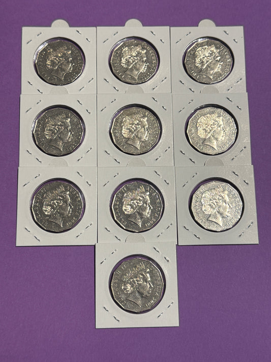 2001 50 Cent Federation Set - Circulated - All States and Commonwealth Coin -2x2 - New Age Numismatics