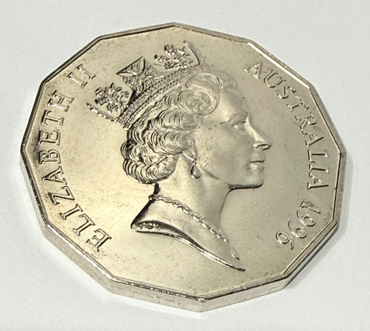 1996 50 Cent Coin - Choice Uncirculated - ex mint set coin - comes in 2x2