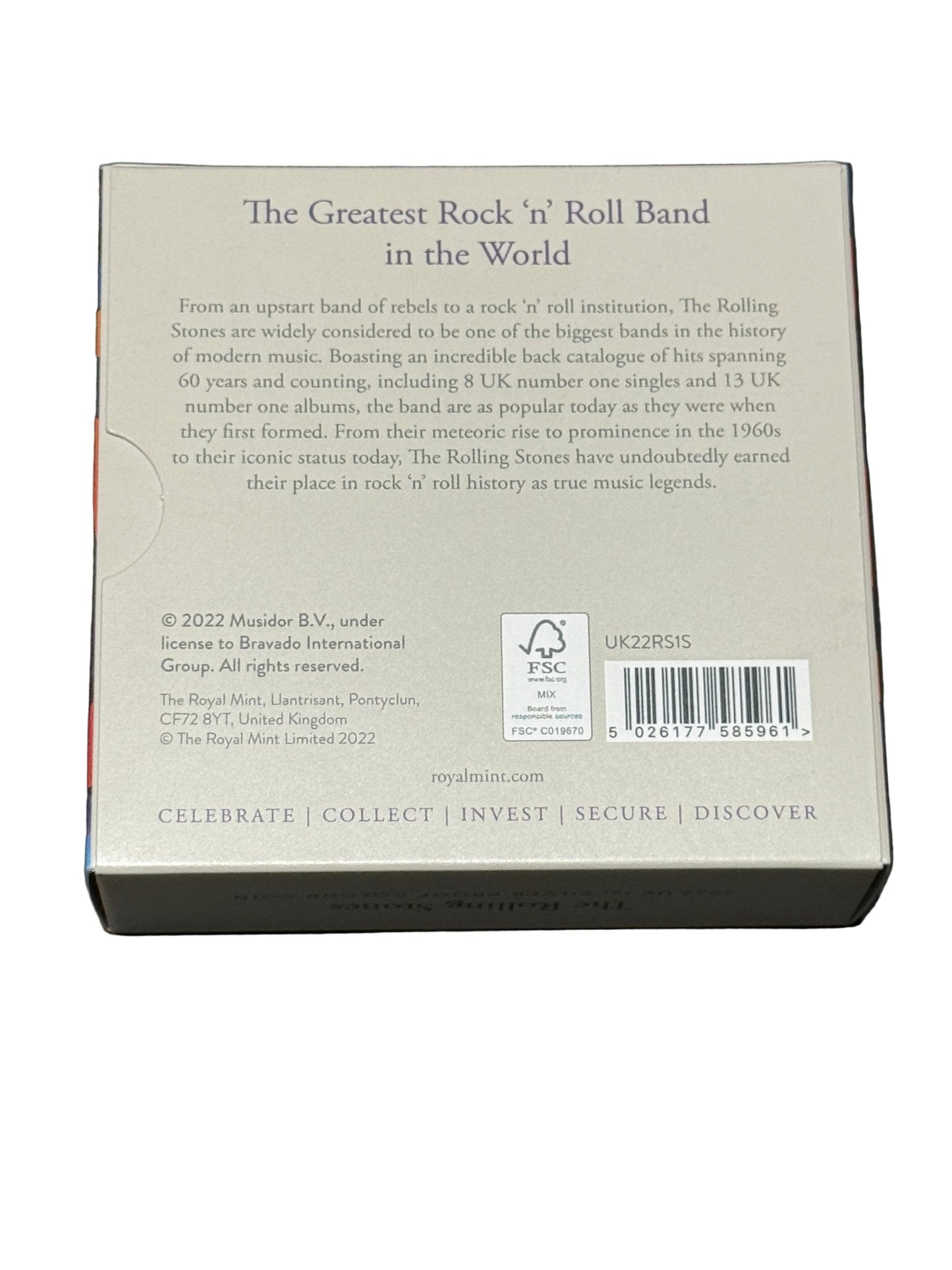 2022 UK 1 Oz Silver PROOF Colour Coin - The Rolling Stones Sixty - New Age Numismatics