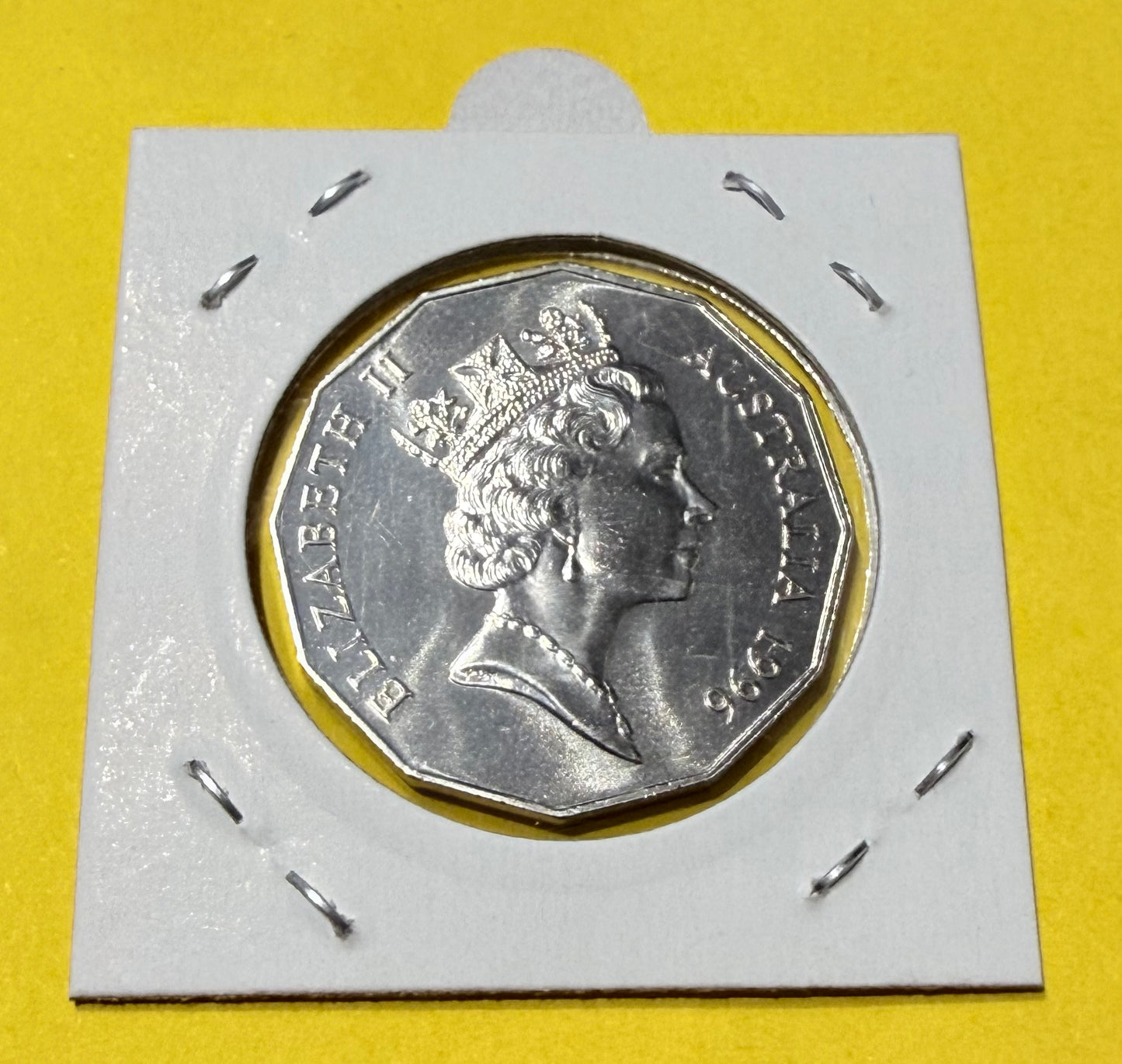 1996 50 Cent Coin - Choice Uncirculated - ex mint set coin - comes in 2x2