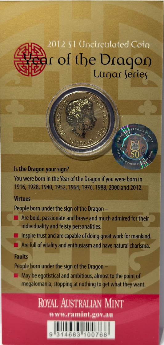 2012 $1 Year of the Dragon - Lunar Series