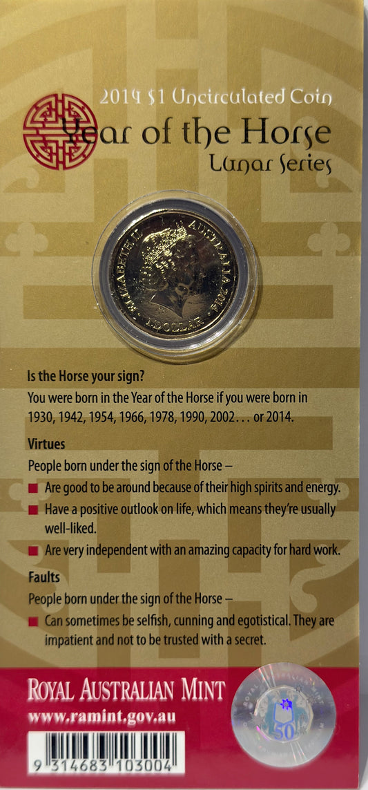2014 $1 Year of the Horse - Lunar Series