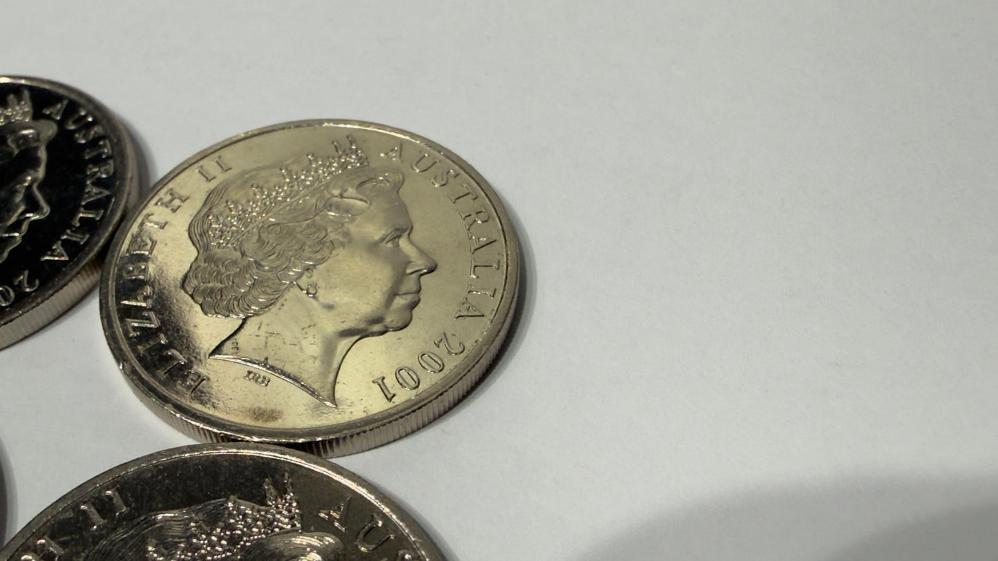 2001 20 Cent Federation Coins - All 9 States - AU - Circulated - will come in 2x2s