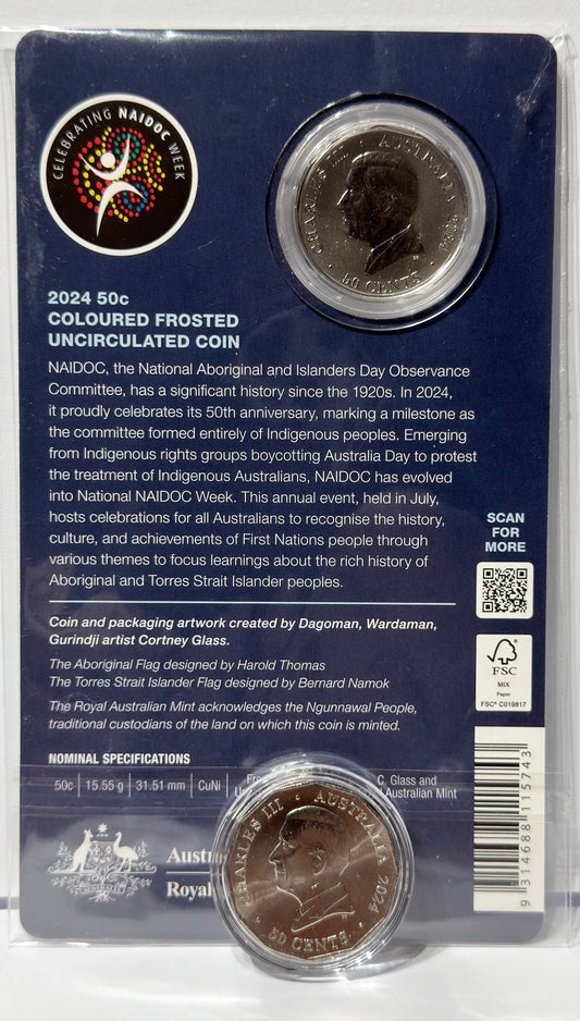 2024 NAIDOC 50 CENT - Coloured and Non Coloured - Uncirculated