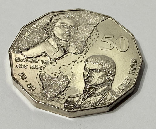 1998 50 Cent Coin - Choice Uncirculated - Bass and Flinders - comes in 2x2