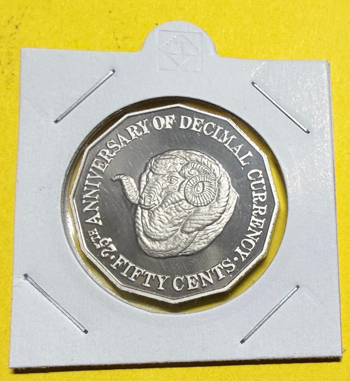 1991 50 Cent Proof Coin - Rams Head - comes in 2x2