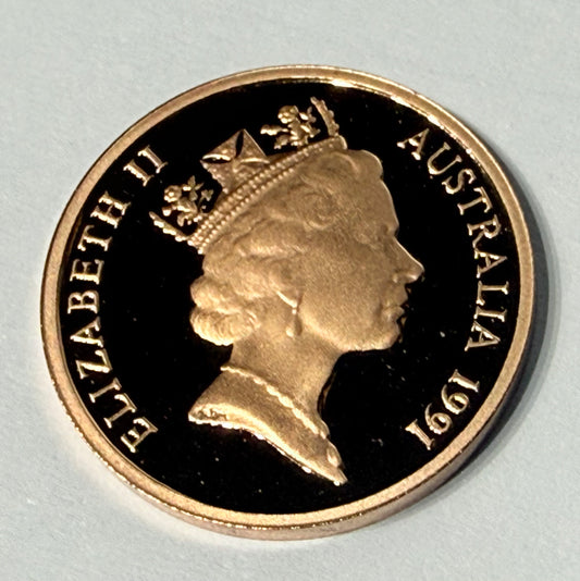 1991 1 Cent Proof Coin - comes in 2x2