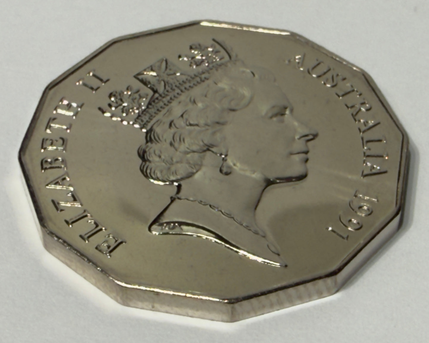 1991 50 Cent Coin - RAMS HEAD - Choice Uncirculated - Ex MINT SET Coin - in 2x2