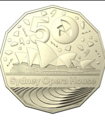 2023 50 Cent Coin - 50th Anniversary of the Sydney Opera House Uncirculated Carded Coin - New Age Numismatics