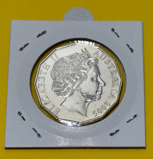 2005 50 Cent Coin - Student Design - Commonwealth Games - Uncirculated - in 2x2