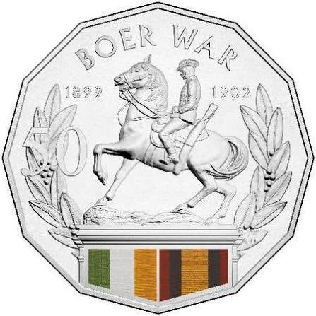 2014 Coloured 50c - Australia At War - BOER WAR 50 Cent Carded Coin - New Age Numismatics