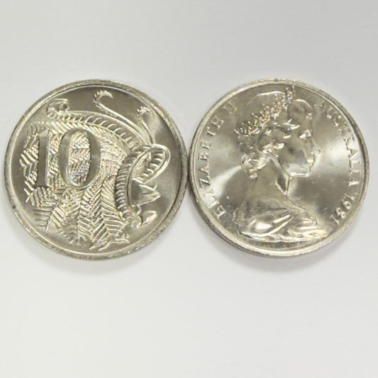 1981 10 Cent Coin - Uncirculated - Ten Cent 10c Ex RAM ROLL - comes in 2x2