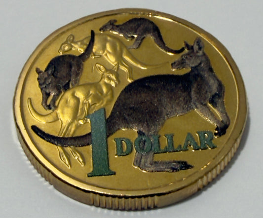 2014 One Dollar $1 Coin - Coloured AL-BR - Ex Mint Set - comes in $! Capsule