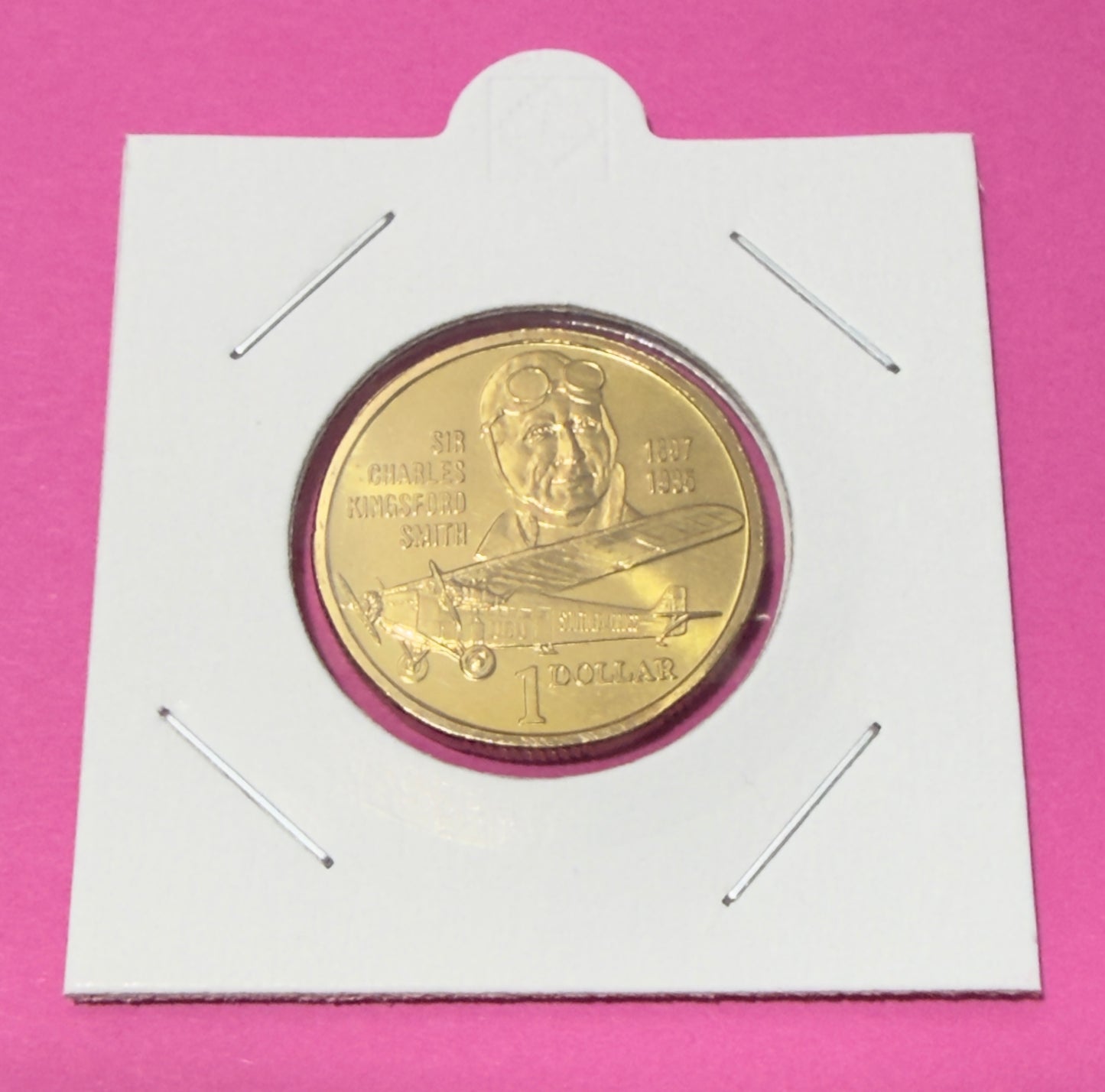 1997 $1 Sir Charles Kingsford Smith - Uncirculated - ex mint set coin - in 2x2