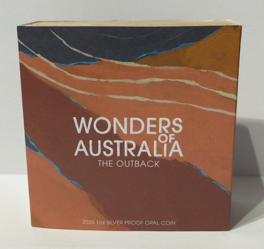 2026 1 OZ Silver Proof Opal Coin - WONDERS OF AUSTRALIA The Outback