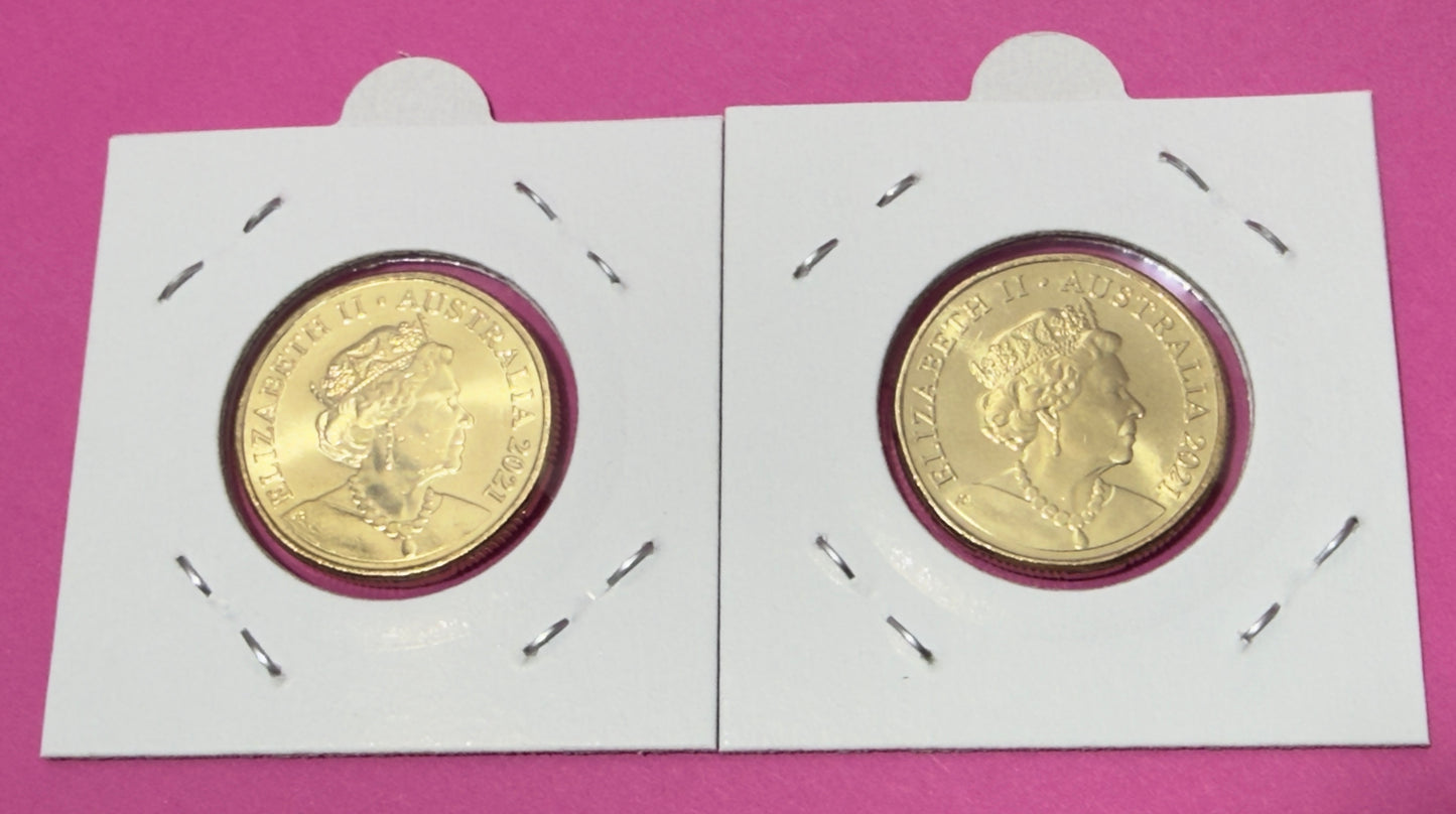 2021 $1 Wiggles Coins - Uncirculated - Set Of Two $1