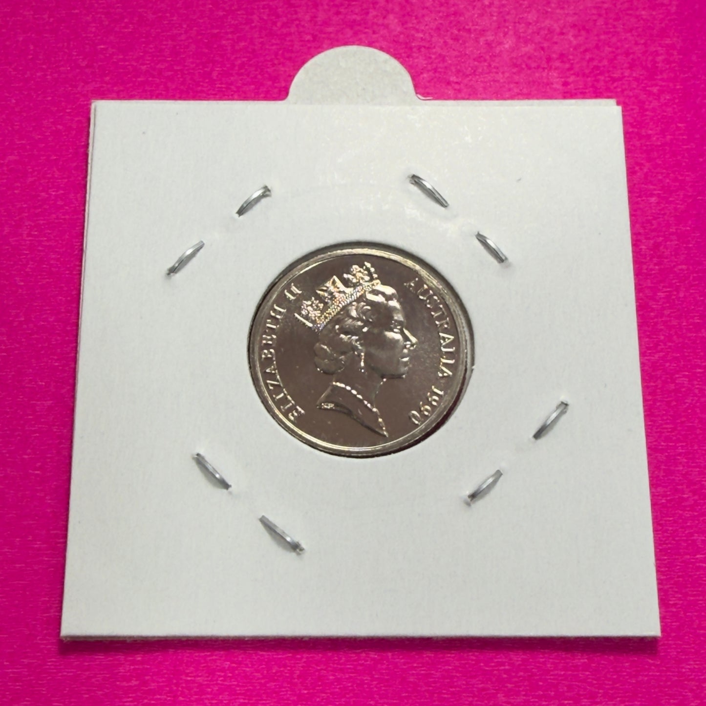1990 5 Cent Coin - Choice Uncirculated - ex mint set - Five Cent 5c - comes in 2x2