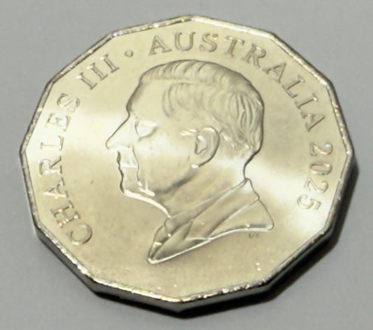 2025 50 Cent Coin - King Charles Coat of Arms - Uncirculated - comes in 2x2