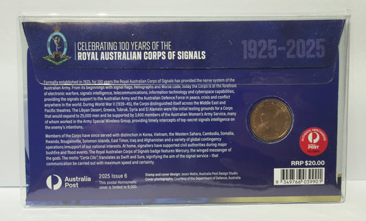 2025 $1 Centenary of Royal Australian Corps of Signals - PNC - Mintage 6500