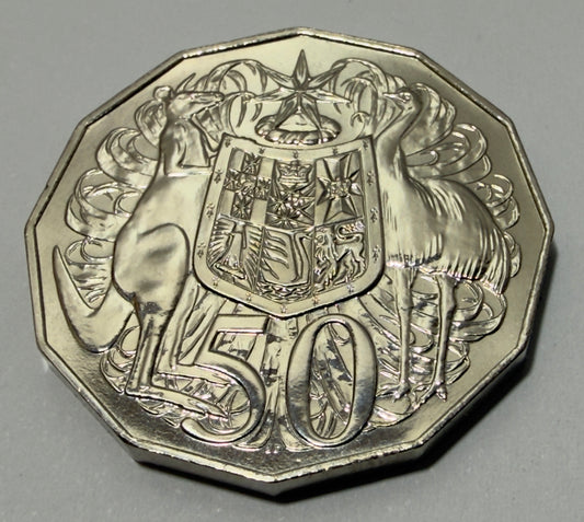 2019 50 Cent Coin Coat Of Arms Raphael Maklouf 3rd Effigy only 12,970 minted UNC