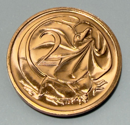 1988 2 Cent Coin - Choice Uncirculated - Two Cent - ex mint set coin - in 2x2