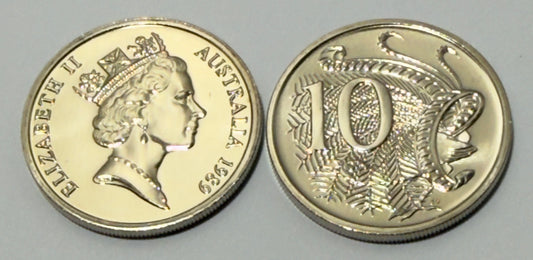 1989 10 Cent Coin - Choice Uncirculated - ex mint set - comes in 2x2