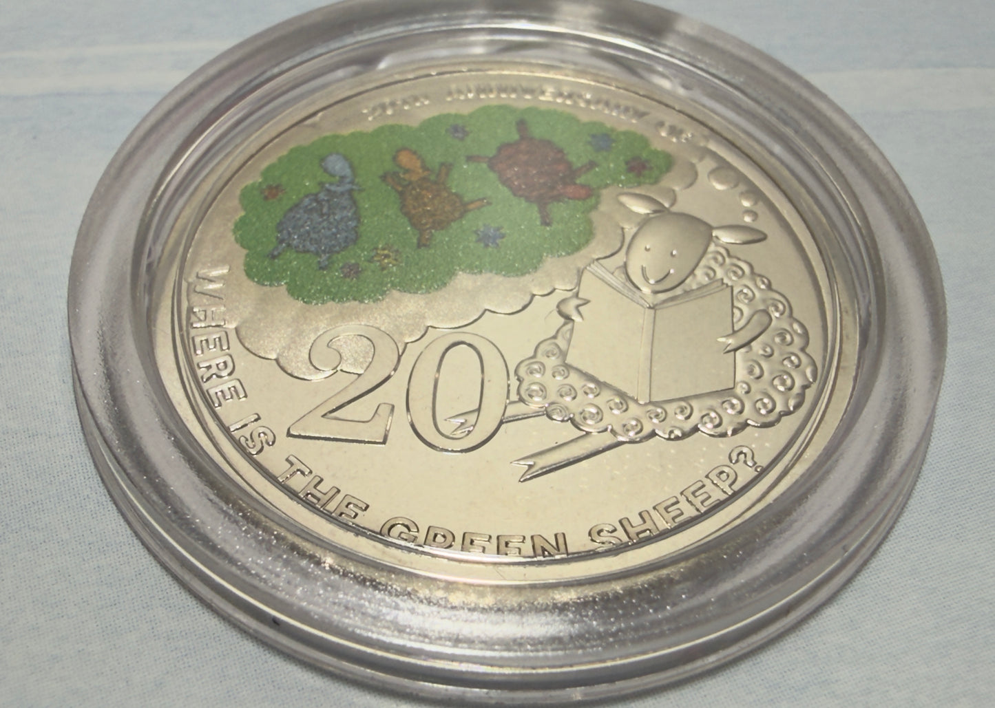 2024 20 Cent Coin - Where Is The Green Sheep - Coloured Coin on Card